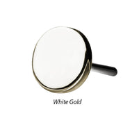 14kt Gold Threadless Disk Top White Gold