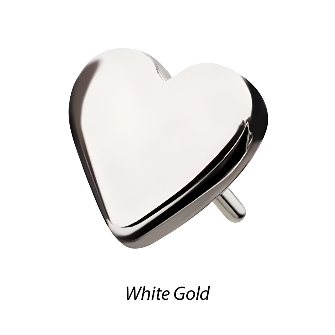 14kt Gold Threadless Heart Top White Gold