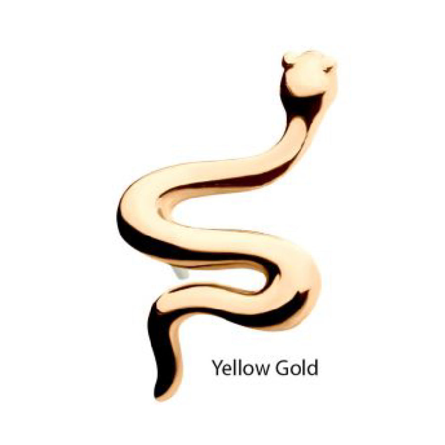 14kt Gold Threadless Snake Top Yellow Gold