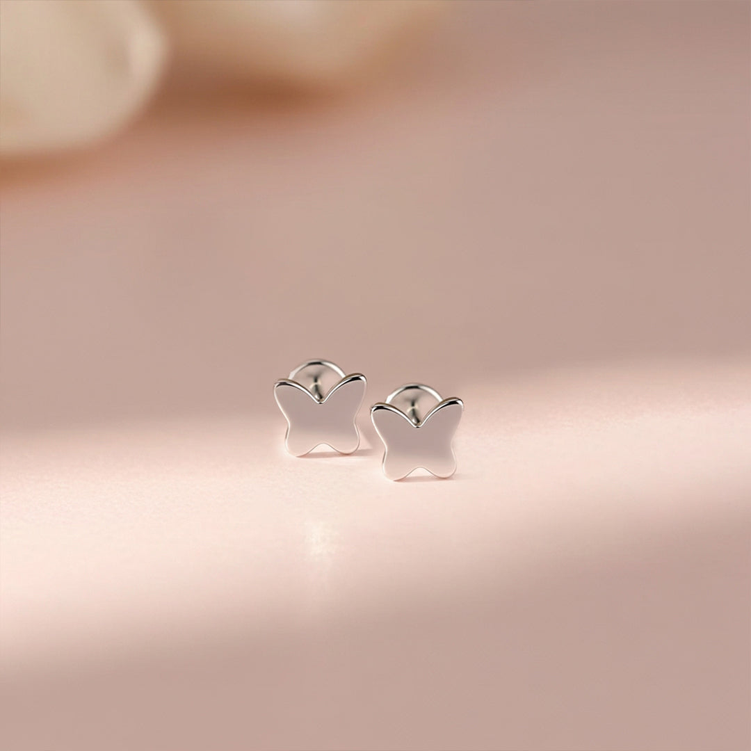 Titanium Butterfly Threadless Earring Studs