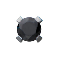 Titanium Threadless Prong CZ Front Facing Top Black