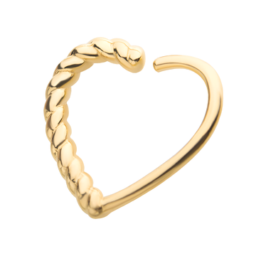 14kt Gold Half-Twisted Heart Seamless Split Ring