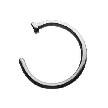 Titanium Flat Back Half Hoop Nose Ring