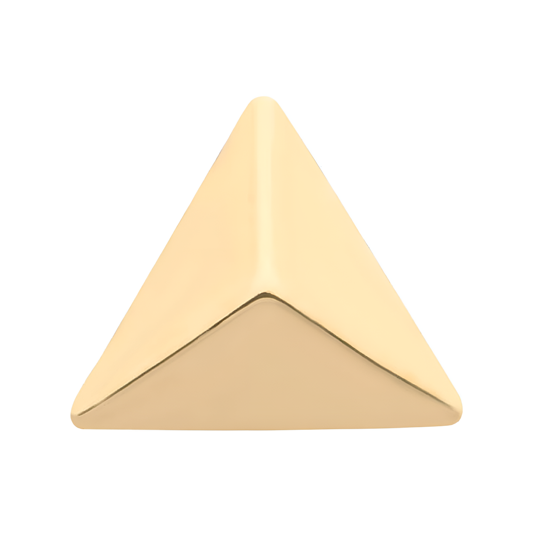 14Kt Yellow Gold Threadless with Short Pyramid Top