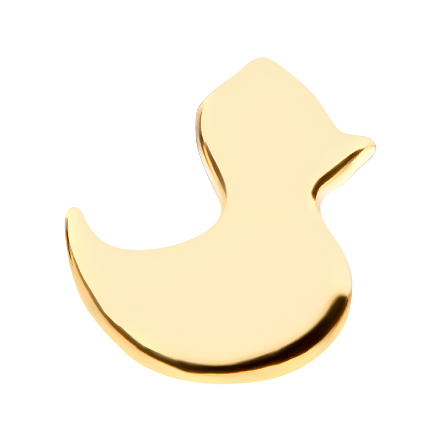 14kt Yellow Gold Threadless Rubber Duck Top