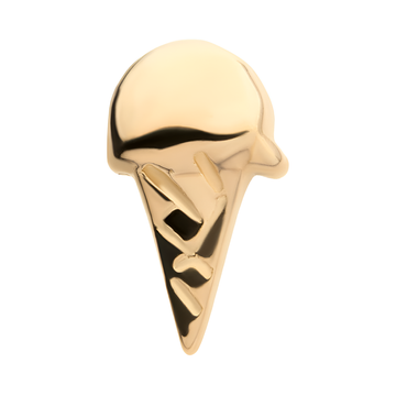 14kt Yellow Gold Threadless Ice Cream Cone Top