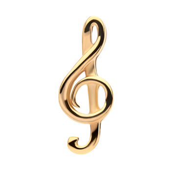 14kt Yellow Gold Threadless G Clef Musical Symbol Top