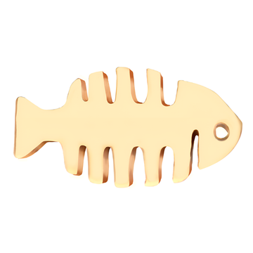 14kt Yellow Gold Threadless Fish Bone Top