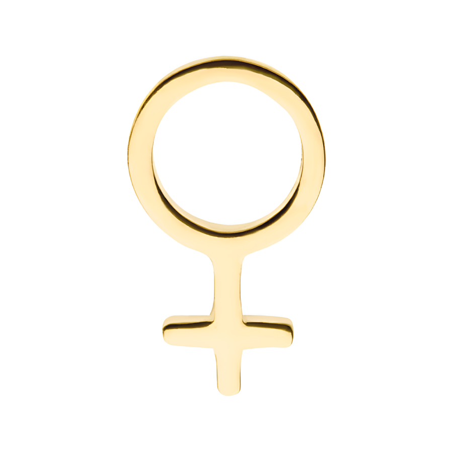 14kt Yellow Gold Threadless with Female Gender Symbol Top