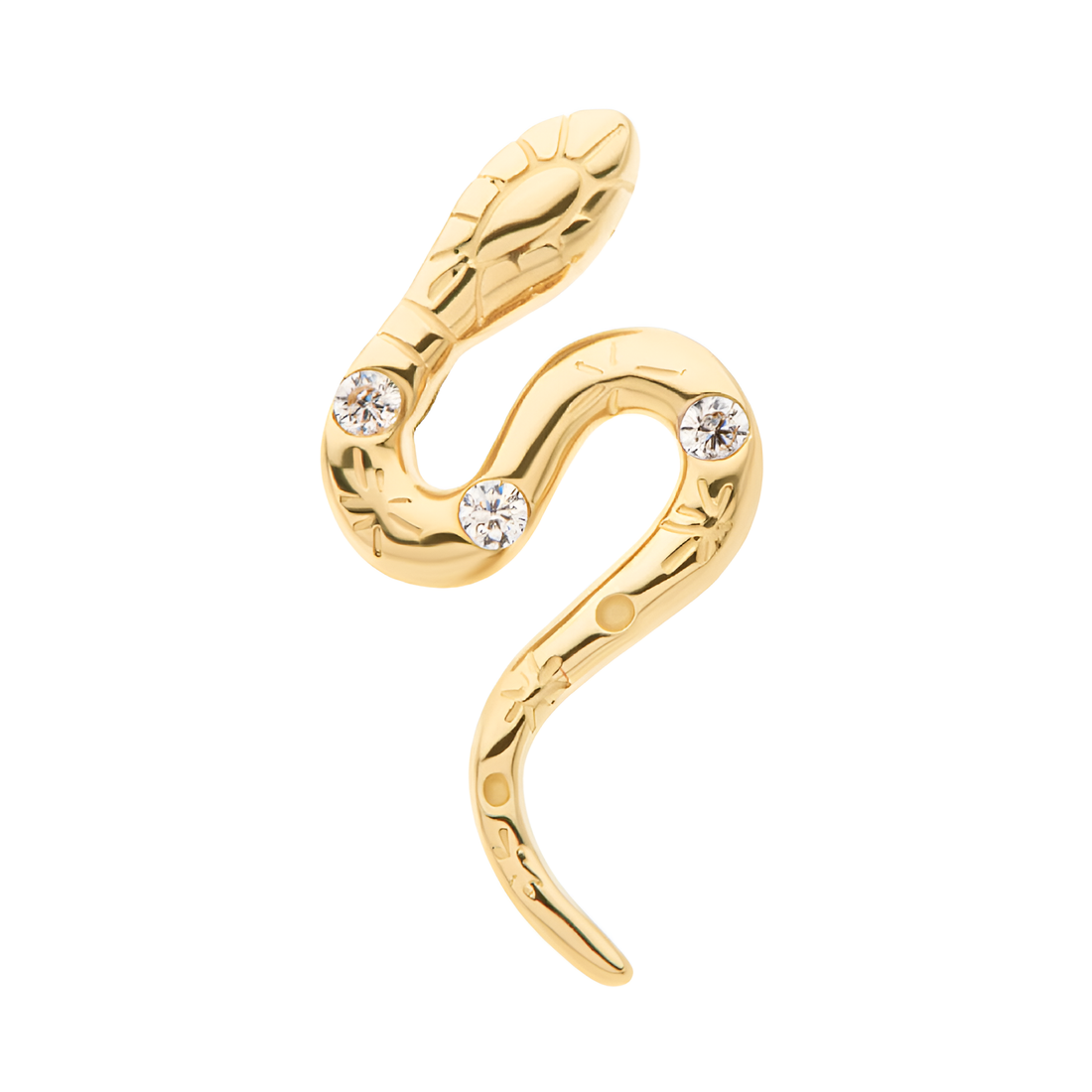 14kt Yellow Gold Threadless CZ Serpent Top