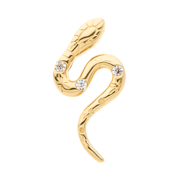 14kt Yellow Gold Threadless CZ Serpent Top