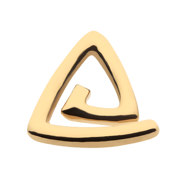 14Kt Yellow Gold Threadless with Cut Out Triangle Top