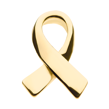 14kt Yellow Gold Threadless with Awareness Ribbon Symbol Top