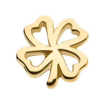 14kt Yellow Gold Threadless 4-Leaf Cut Out Clover Top