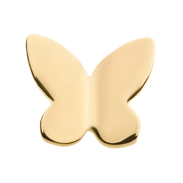 14Kt Yellow Gold Threadless with 3D Butterfly Top