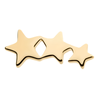 14kt Yellow Gold Threadless 3-Cluster Star Top