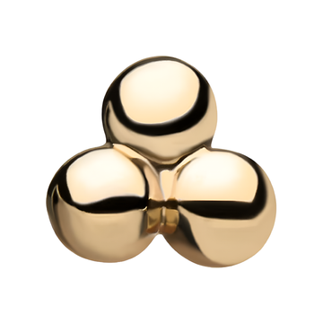 14kt Yellow Gold Threadless Tri Ball Top