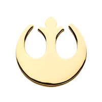 14kt Yellow Gold Threadless Star Wars Rebel Symbol Top