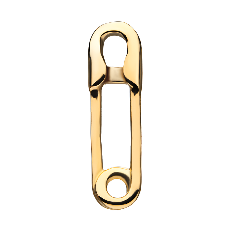 14kt Yellow Gold Threadless Safety Pin Top