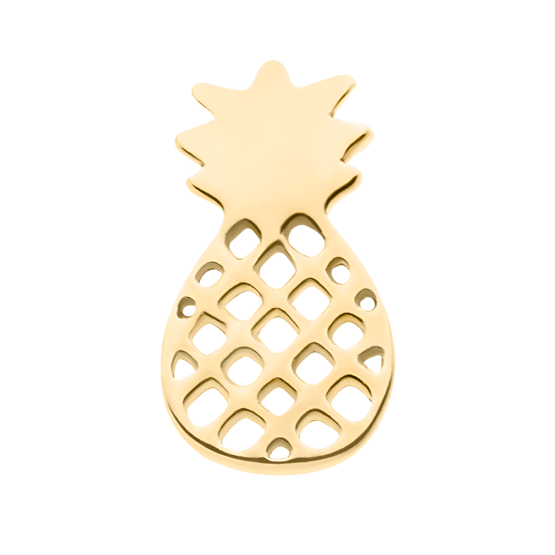 14kt Yellow Gold Threadless Pineapple Top