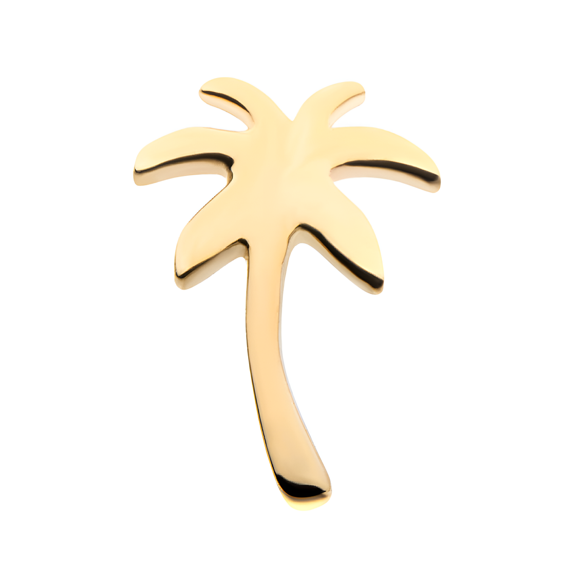 14kt Yellow Gold Threadless Palm Tree Top