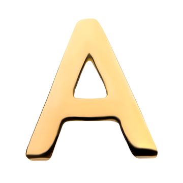 14kt Yellow Gold Threadless Letter Initial Tops