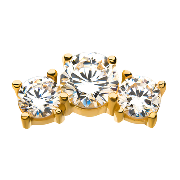 14kt Yellow Gold Threadless 4-Prong Set Clear CZ Top