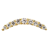 14kt Yellow Gold Threadless 9-Prong Set Clear CZ Top