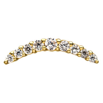 14kt Yellow Gold Threadless 9-Prong Set Clear CZ Top