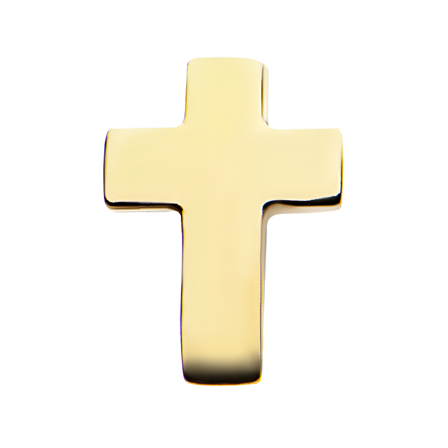 14kt Yellow Gold Threadless Flat Cross Top