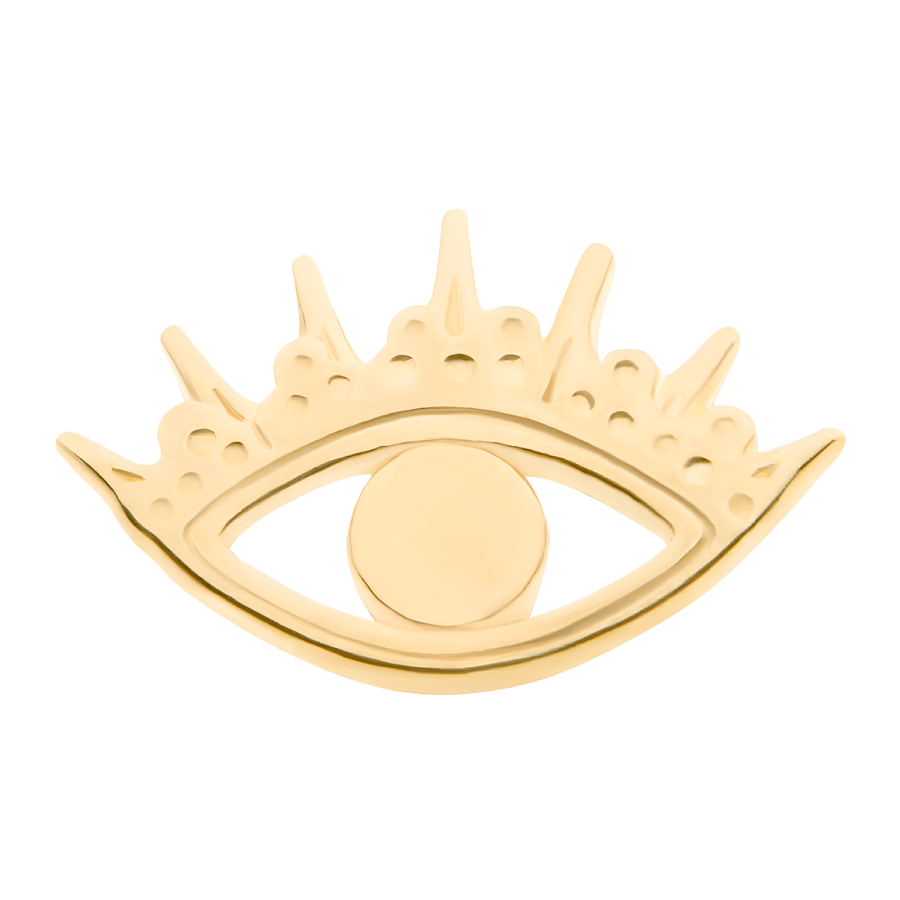 14kt Yellow Gold Threadless Evil Eye Top