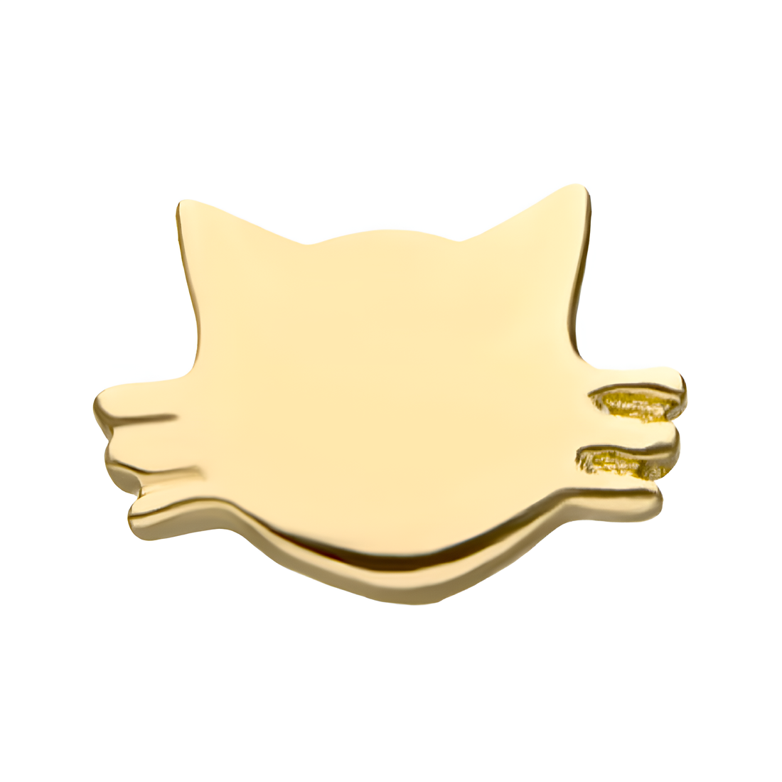 14kt Yellow Gold Threadless Cat Top