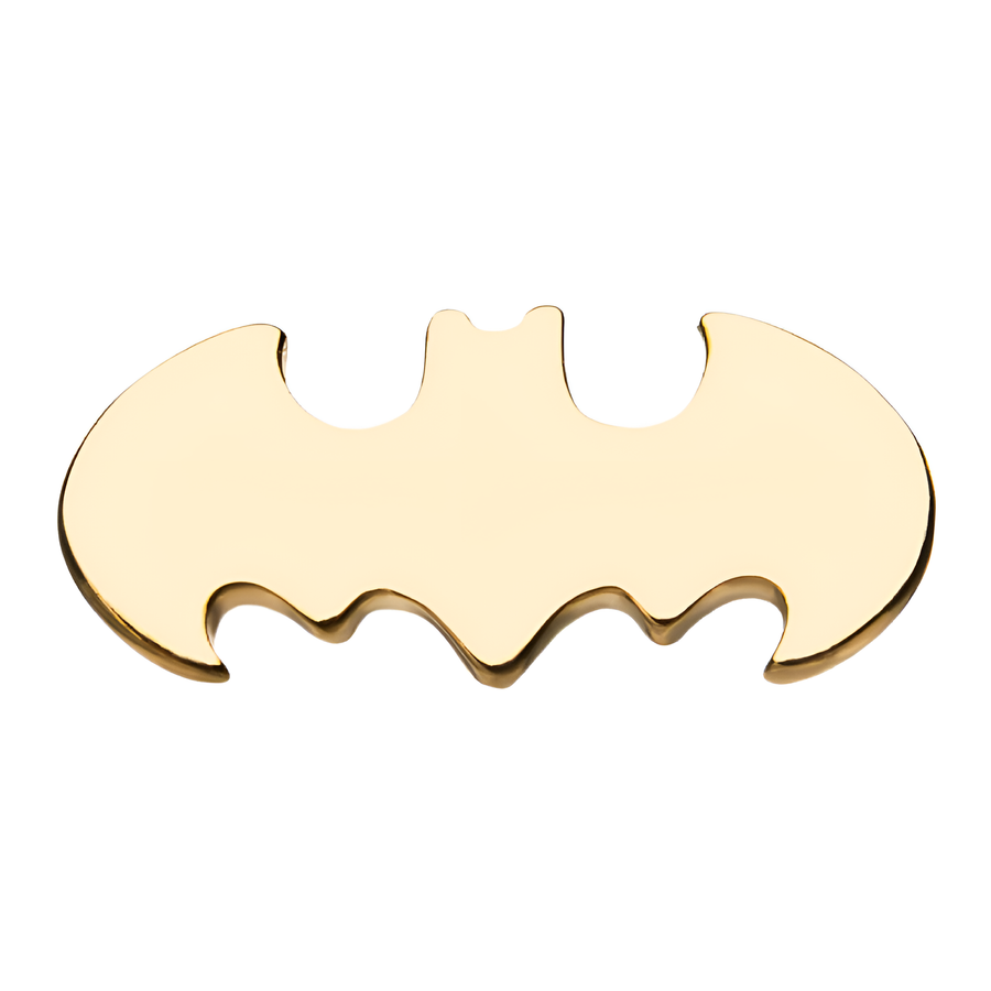 14kt Yellow Gold Threadless Batman Logo Top