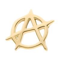 14kt Gold Threadless Anarchy Symbol Top