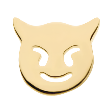 14kt Gold Threadless Cut Out Devil Emoji Top