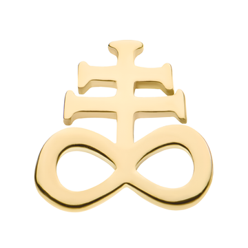 14Kt Gold Threadless with Leviathan Cross Top