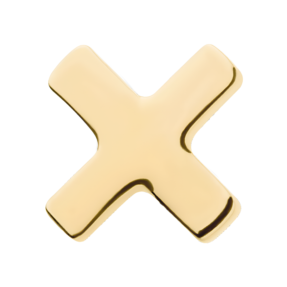 14kt Gold Threadless Letter "X" Top