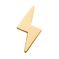 14Kt Gold Threadless with Lightning Bolt Top