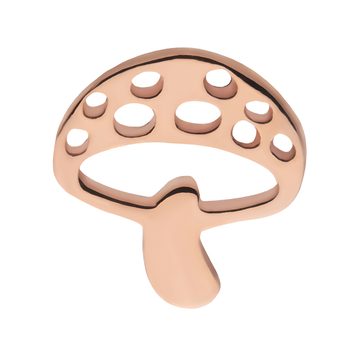 14Kt Rose Gold Threadless with Flat Mushroom Top