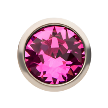 20g Titanium Bezel Set CZ Stud Earrings Pink