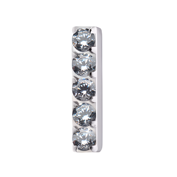 Titanium Threadless Prong CZ/Opal Bar Top Clear