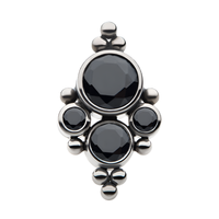 Titanium Threadless Beads & Bezel AAA CZ/Swarovski Top Black