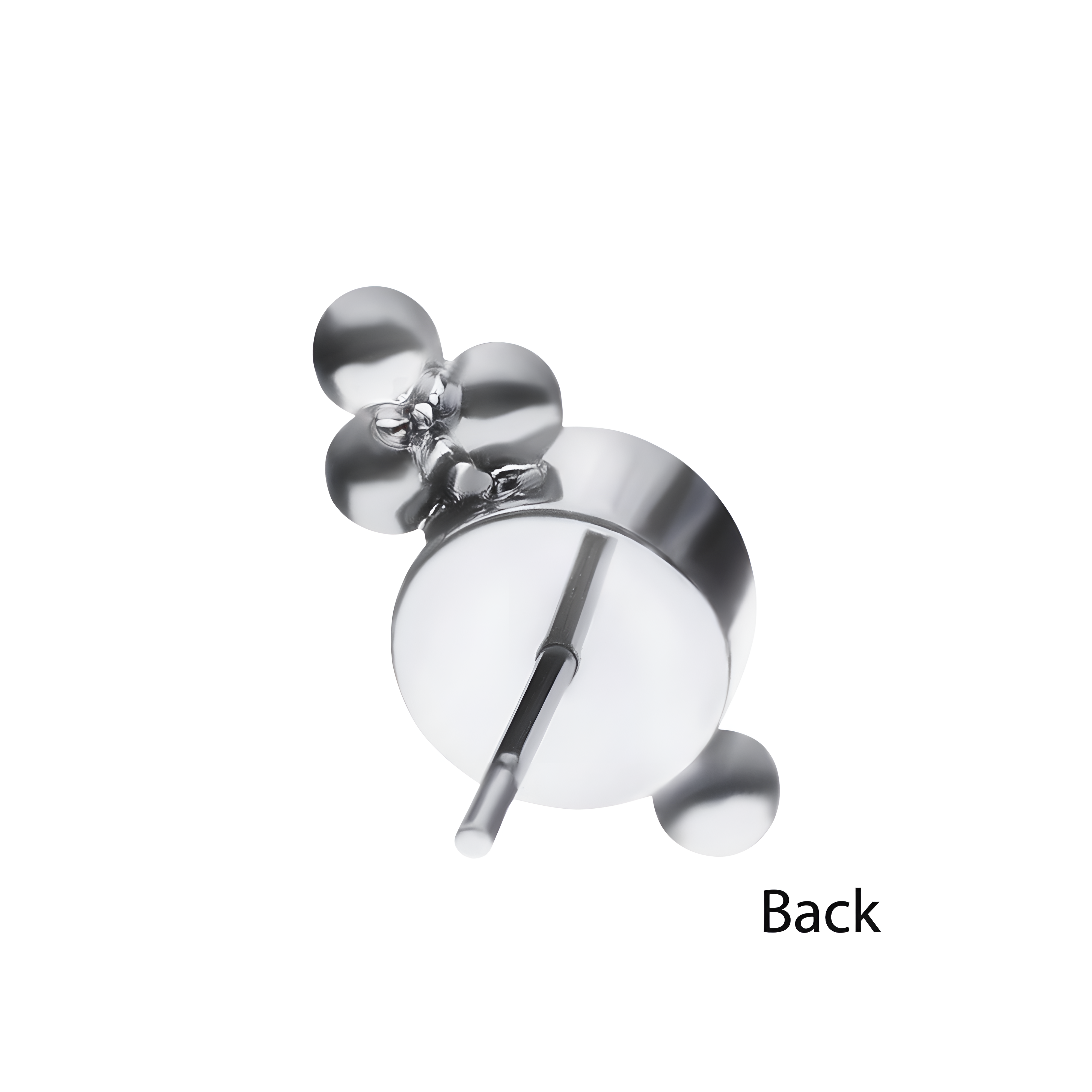 Titanium Threadless Tri-bead Cluster with 4mm Blue Opal Bezel Top