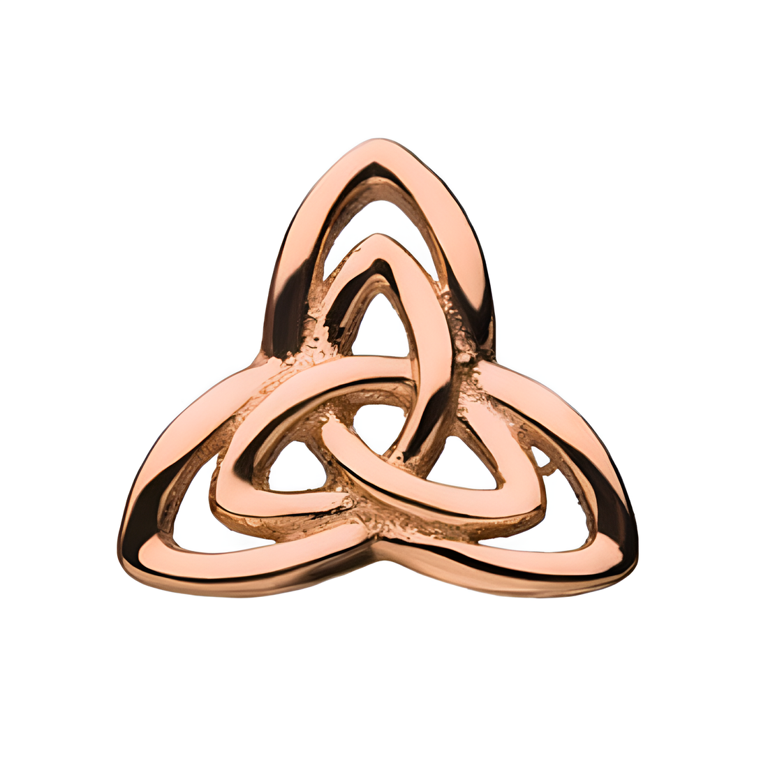 14kt Gold Threadless Trinity Symbol Top Rose Gold