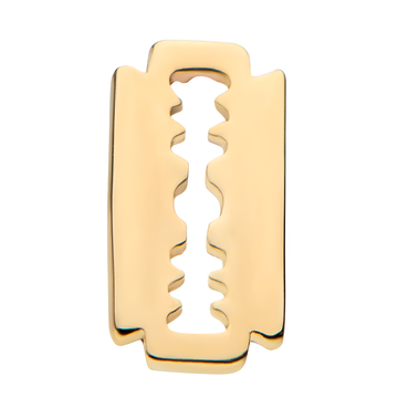 14kt Gold Threadless Razor Blade Top  Yellow Gold