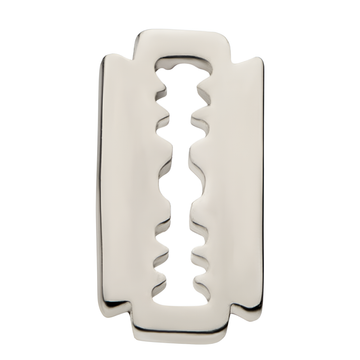 14kt Gold Threadless Razor Blade Top White Gold