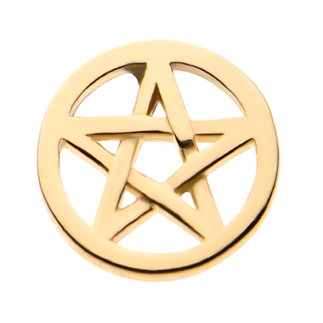 14kt Gold Threadless Pentacle Top Yellow Gold