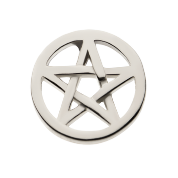 14kt Gold Threadless Pentacle Top White  Gold