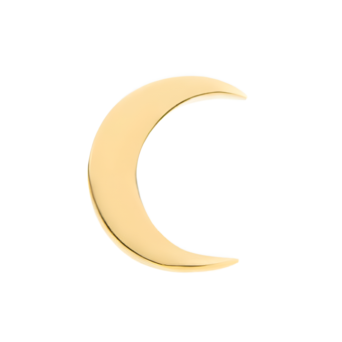 14kt Gold Threadless Crescent Moon Top Yellow Gold