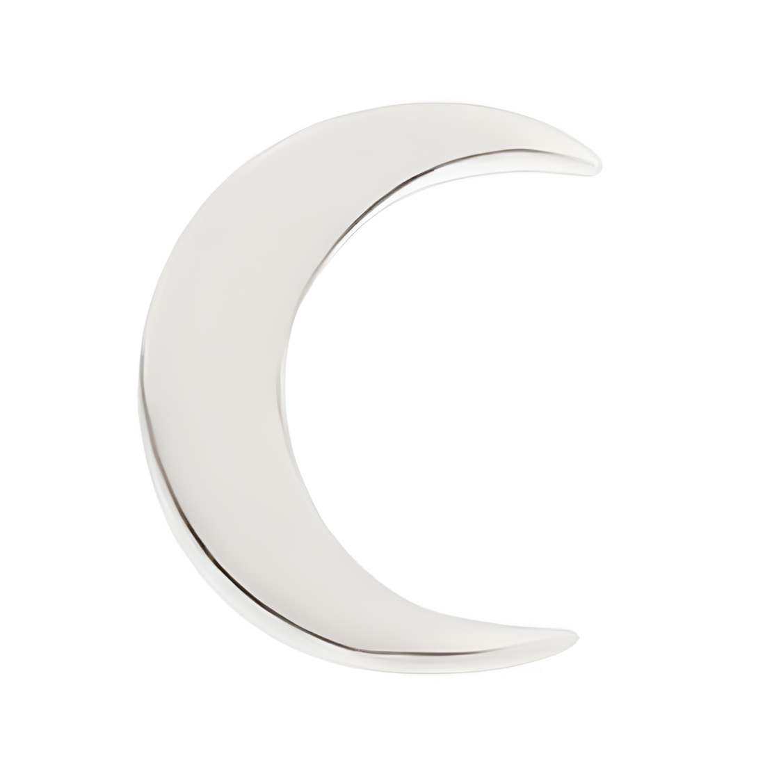 14kt Gold Threadless Crescent Moon Top White Gold